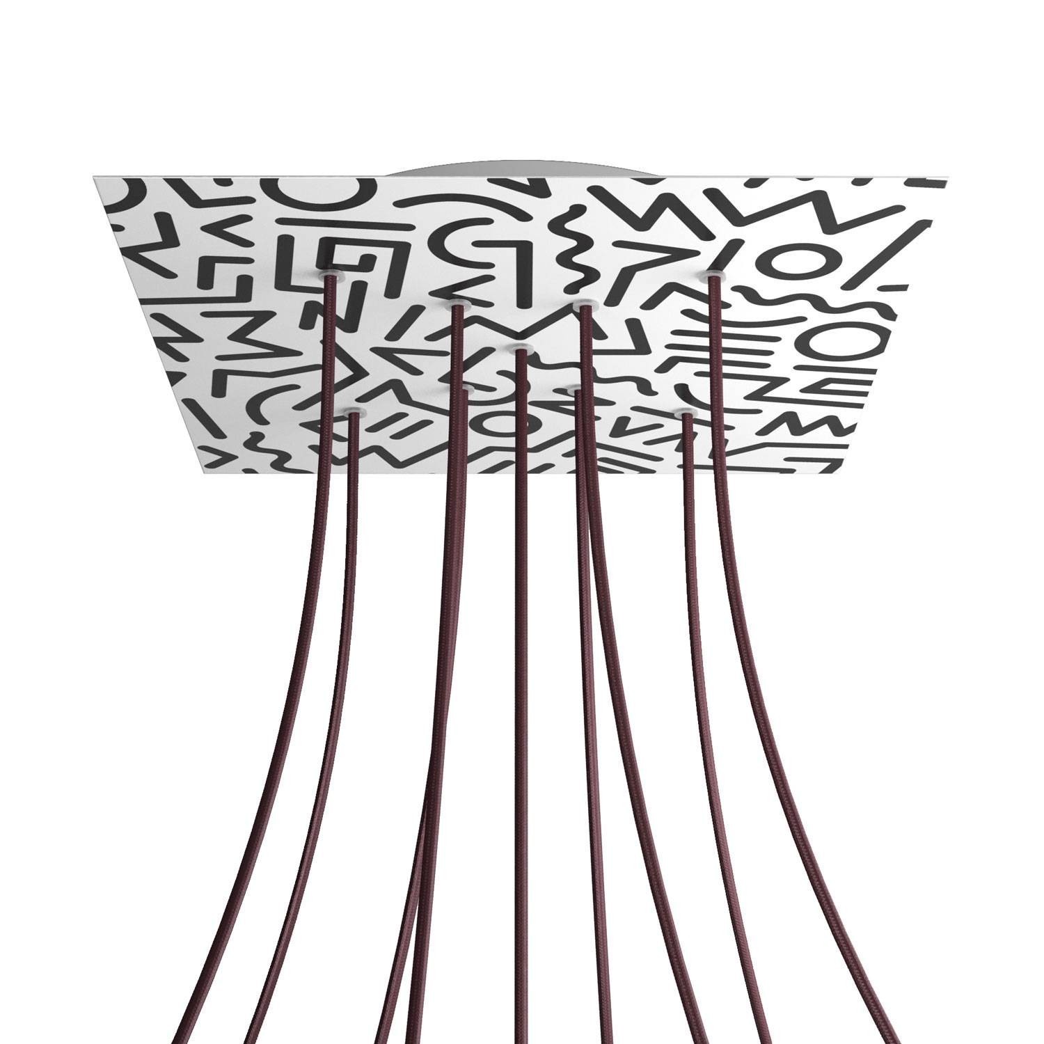 9 X-shaped Holes - EXTRA LARGE Square Ceiling Canopy Kit - Rose One System - PROMO - Street Art