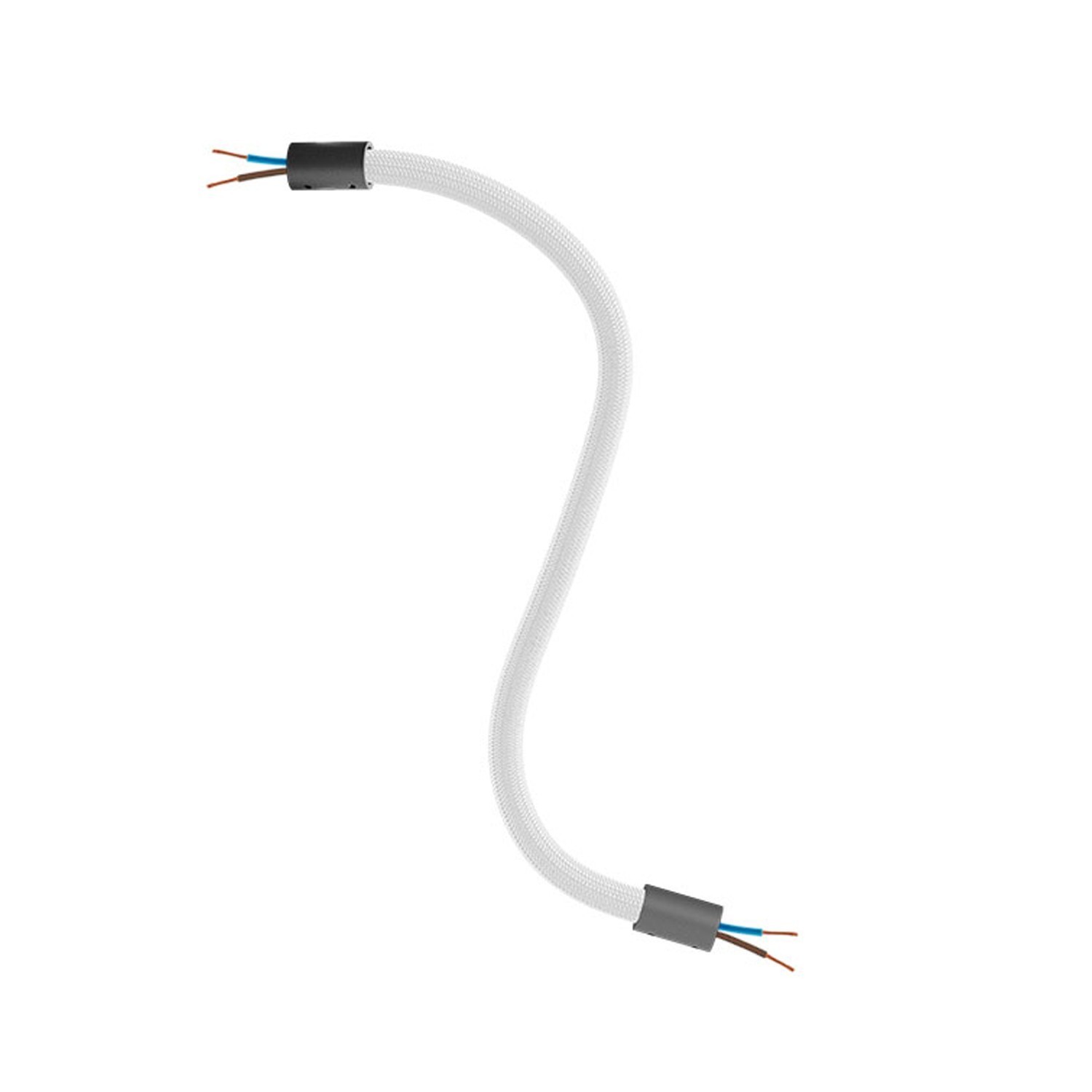Kit Creative Flex flexible tube covered in Silver RM02 fabric with metal terminals - Black