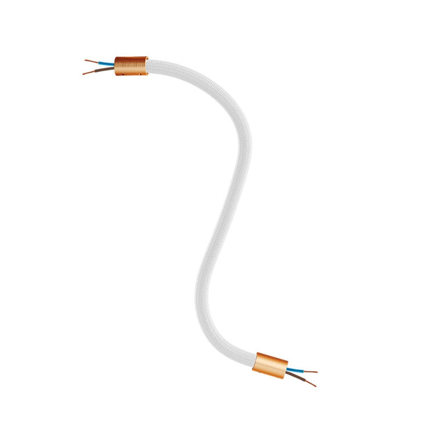 Kit Creative Flex flexible tube covered in Silver RM02 fabric with metal terminals - Brushed copper