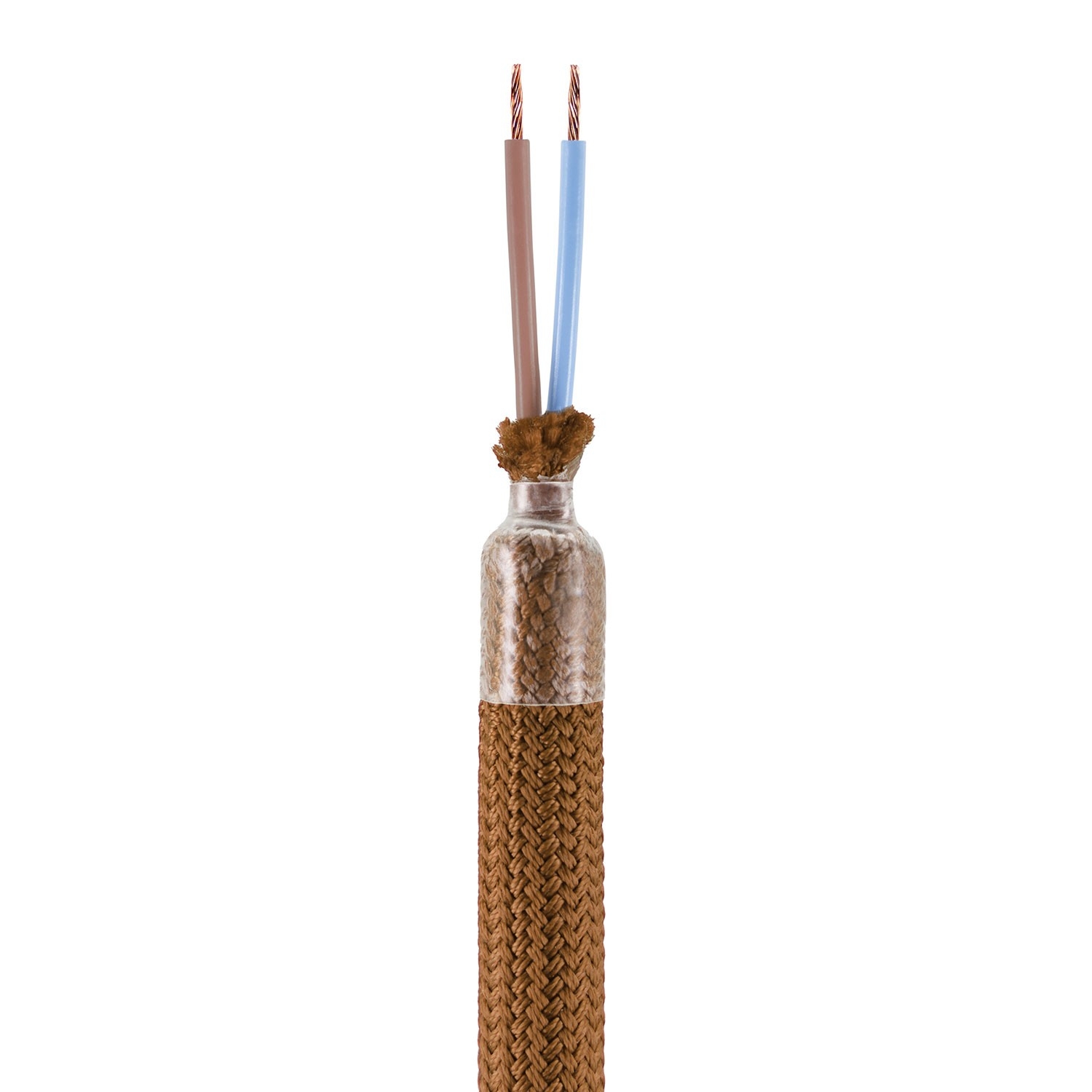 Kit Creative Flex flexible tube covered in Brown RM13 fabric with metal terminals