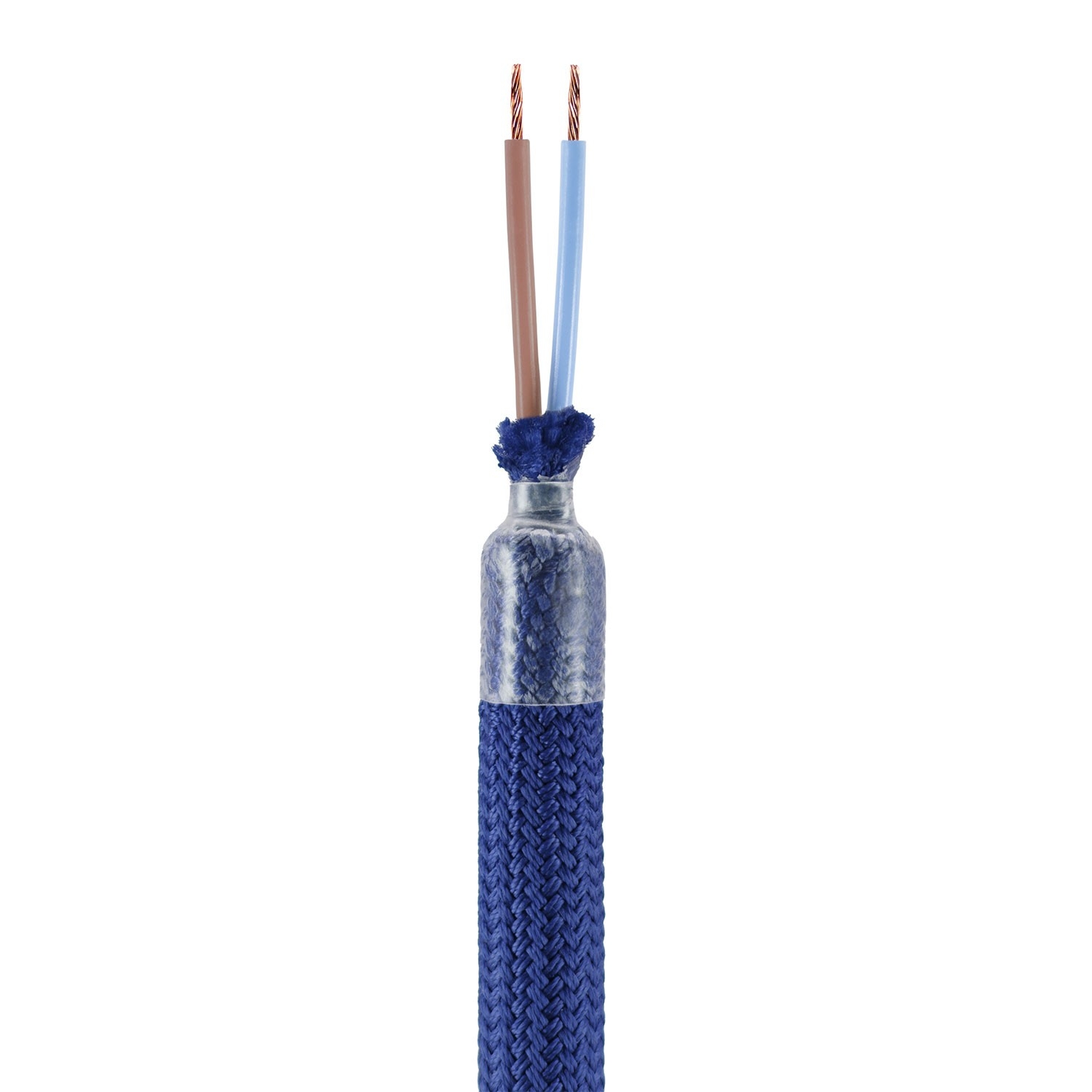 Kit Creative Flex flexible tube covered in Navy Blue RM20 fabric with metal terminals