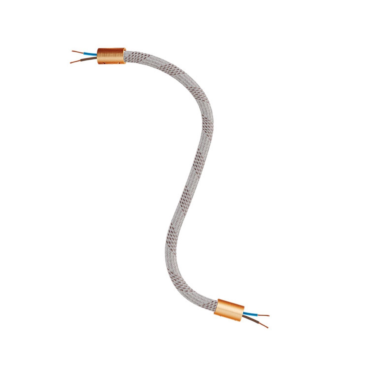 Kit Creative Flex flexible tube covered in Light Mélange RM72 fabric with metal terminals - Brushed copper