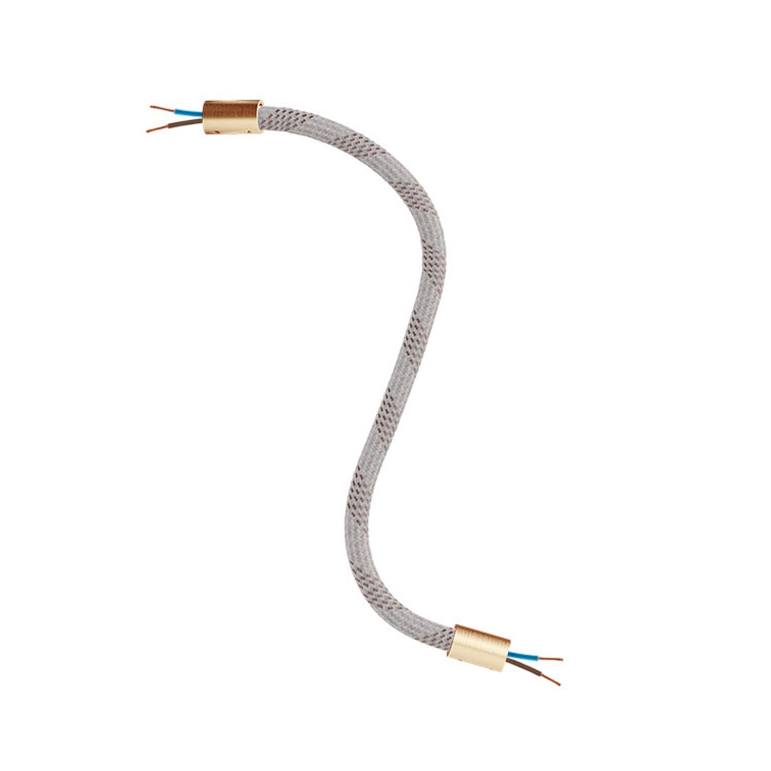 Kit Creative Flex flexible tube covered in Light Mélange RM72 fabric with metal terminals - Brushed bronze