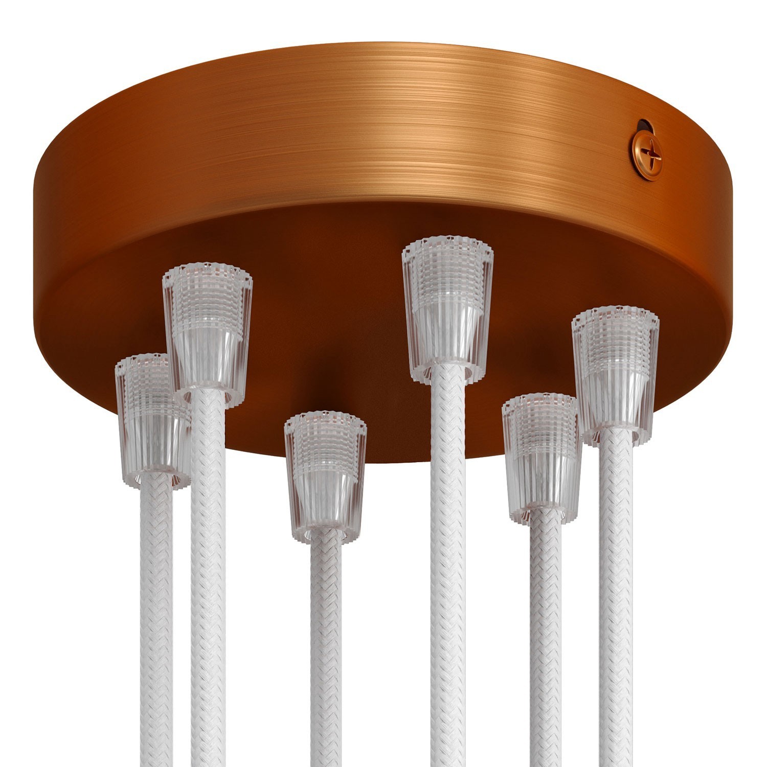 Classic 6-hole Round Metal Ceiling Canopy Kit - Brushed copper