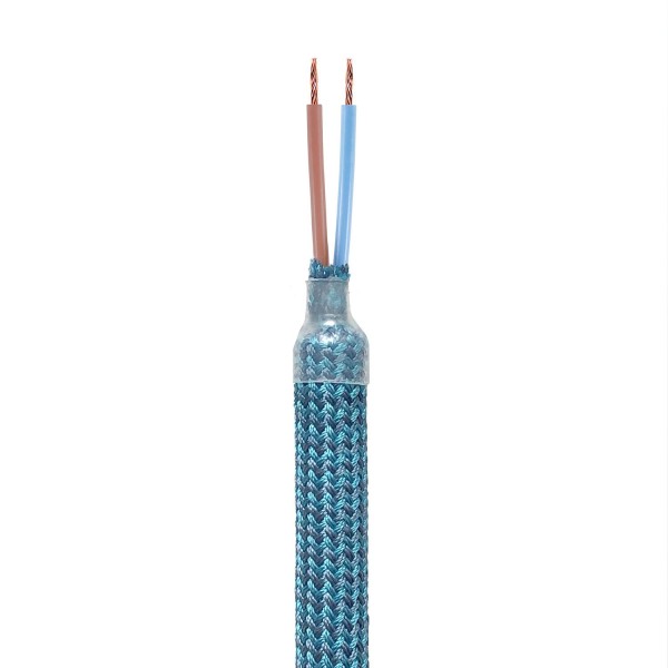 Kit Creative Flex flexible tube in petrol blue RM78 textile lining with metal terminals