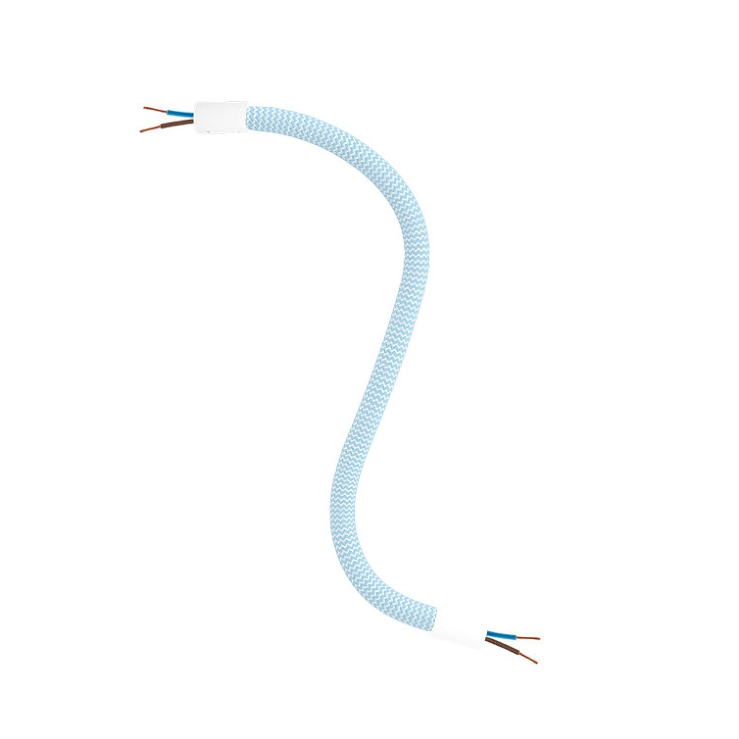 Kit Creative Flex flexible tube in baby blue RM76 textile lining with metal terminals - Matt White