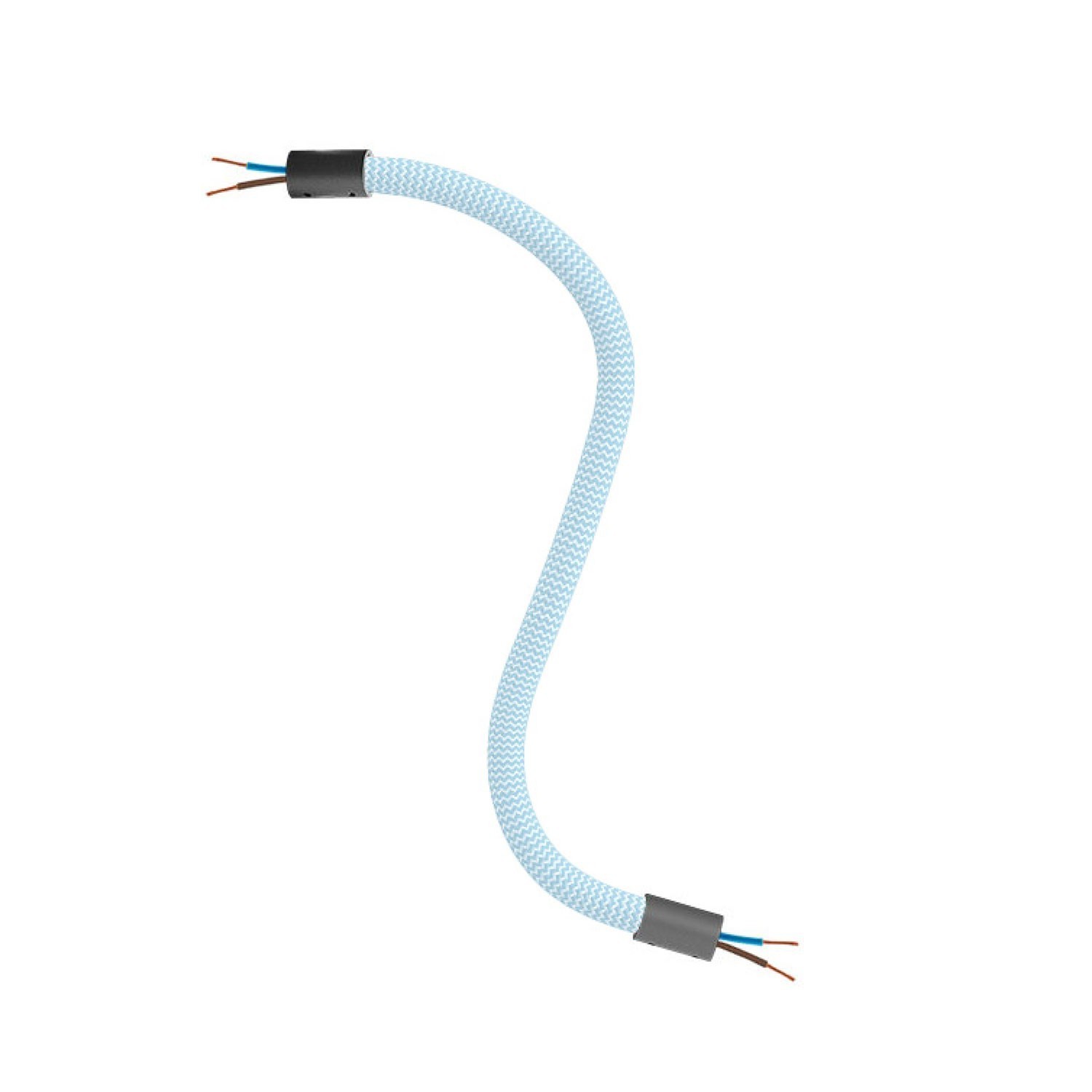Kit Creative Flex flexible tube in baby blue RM76 textile lining with metal terminals - Black