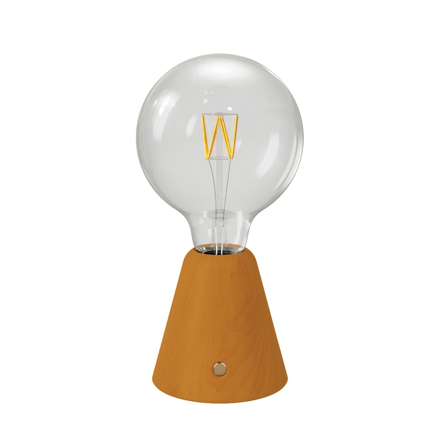 Portable and rechargeable Cabless01 LED lamp with G125 Globe light bulb - Saffron