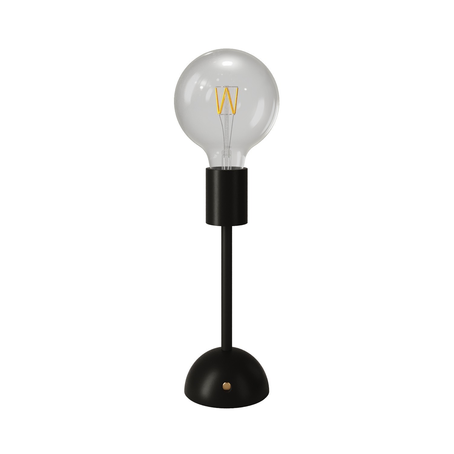 Portable and rechargeable Cabless02 Lamp with G125 Globe light bulb - Black