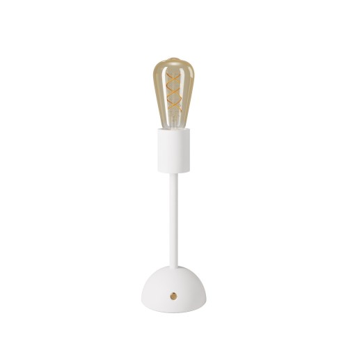 Portable and rechargeable Cabless02 Lamp with golden Edison light bulb - White
