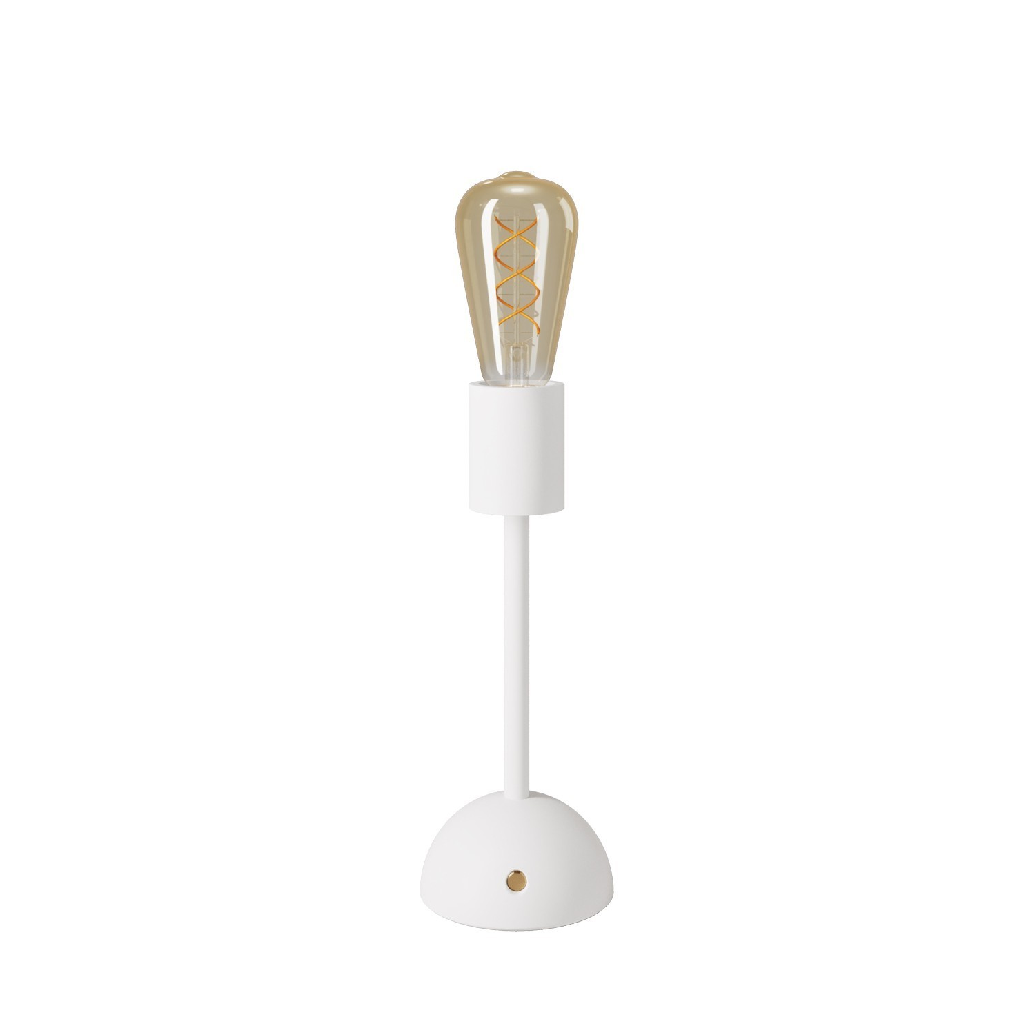 Portable and rechargeable Cabless02 Lamp with golden Edison light bulb - White