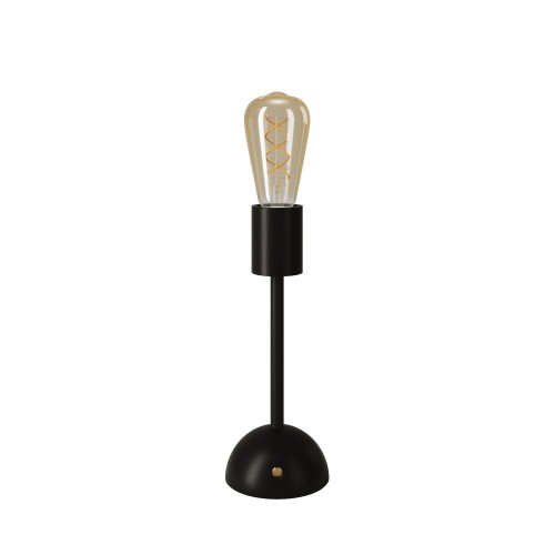 Portable and rechargeable Cabless02 Lamp with golden Edison light bulb - Black