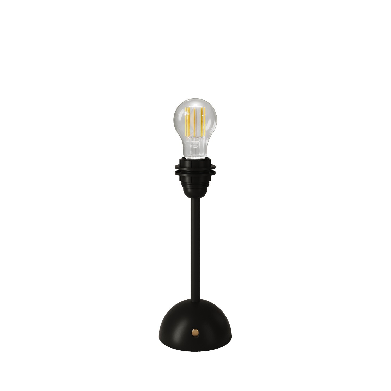 Portable and rechargeable Cabless12 Lamp with Drop light bulb suitable with lampshade - Black