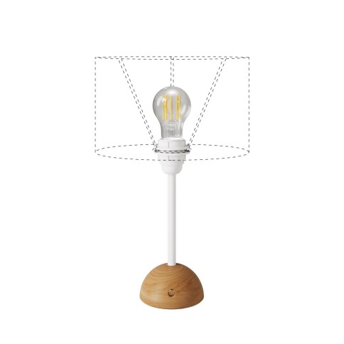 Portable and rechargeable Cabless12 Lamp with Drop light bulb suitable with lampshade