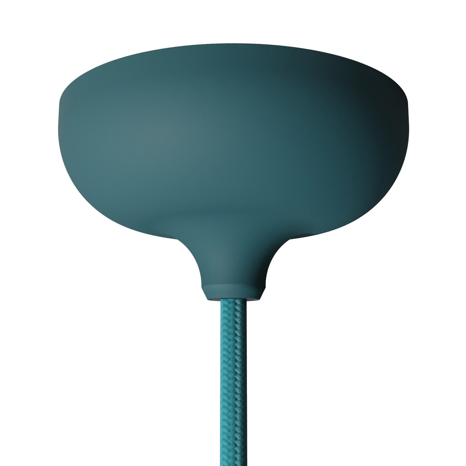 Silicone rose kit with central hole suitable for lampshade - Petrol