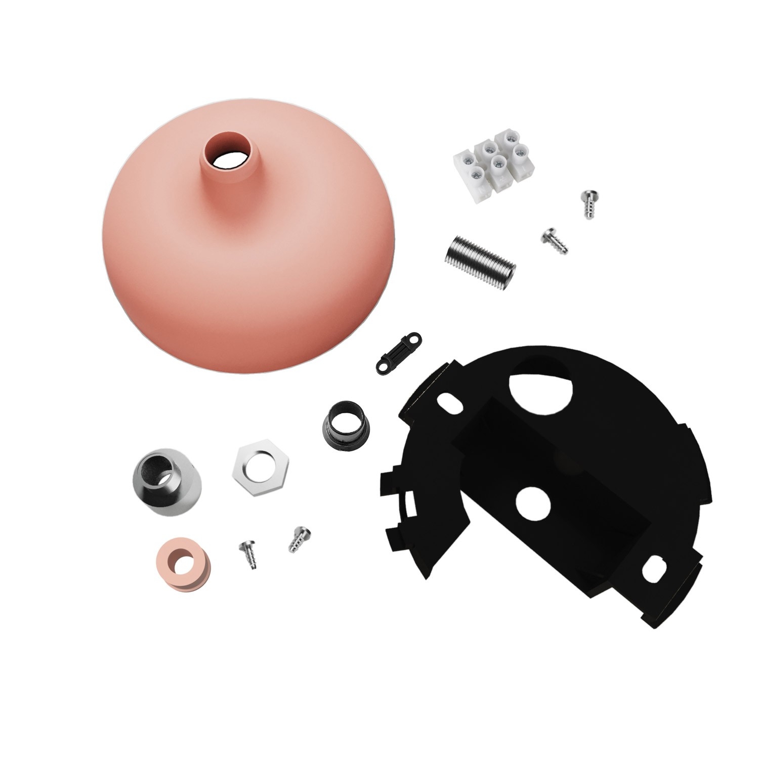 Silicone rose kit with central hole suitable for lampshade