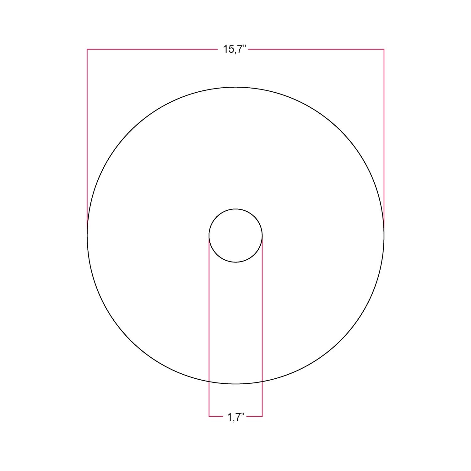 Oversize Ellepì flat lampshade in Dibond for outdoor pendant lighting, diameter 15,7" - Made in Italy