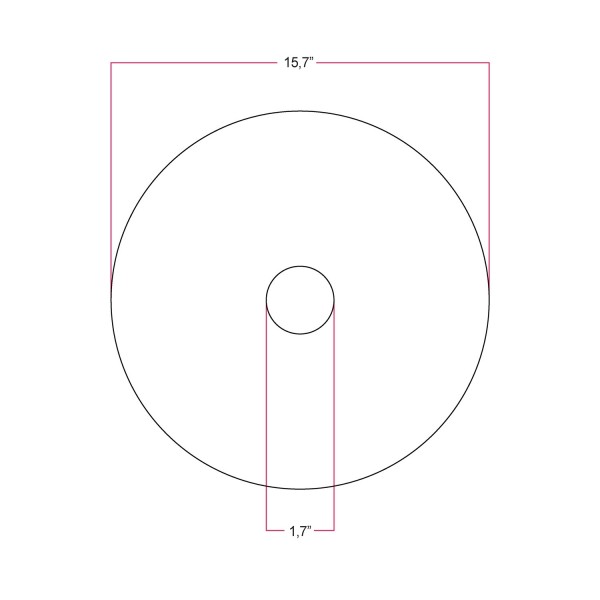 Oversize Ellepì flat lampshade in Dibond for outdoor pendant lighting, diameter 15,7" - Made in Italy