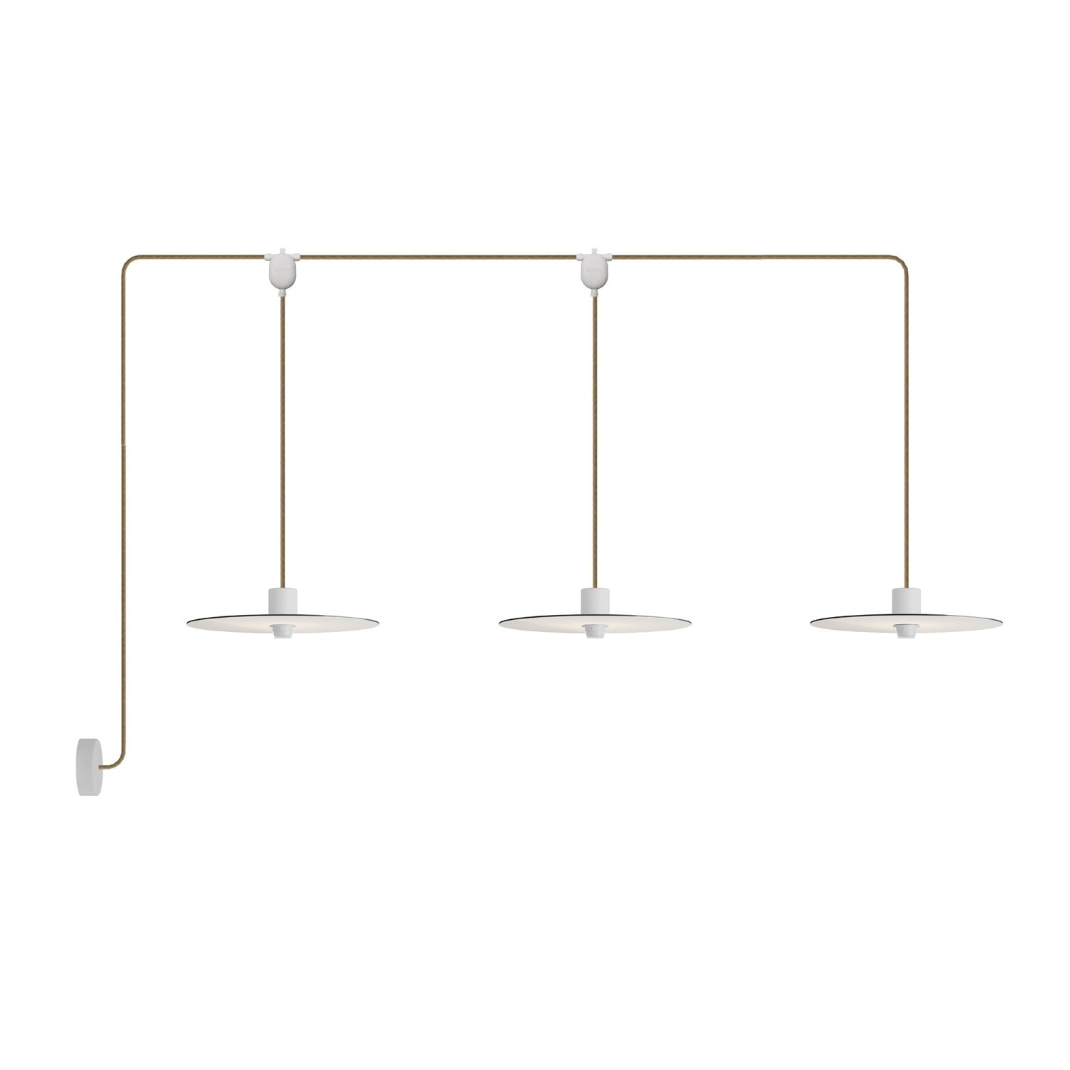 E-Snake EIVA Outdoor lamp for wet locations with 3 lights with canopy and lampshades