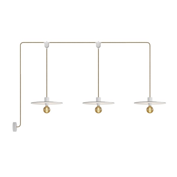 E-Snake EIVA Outdoor lamp for wet locations with 3 lights with canopy and lampshades