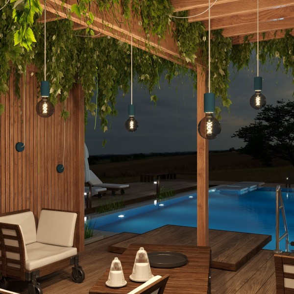 UV resistant round electric cable with natural Grey SN02 linen lining for outdoor use - Compatible with Eiva Outdoor