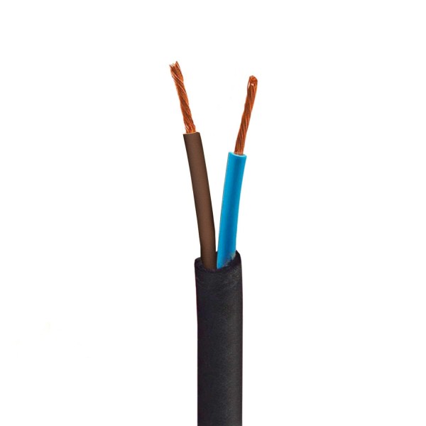 UV resistant round electric cable with zig-zag Turquoise SZ11 fabric lining for outdoor use - Compatible with Eiva Outdoor