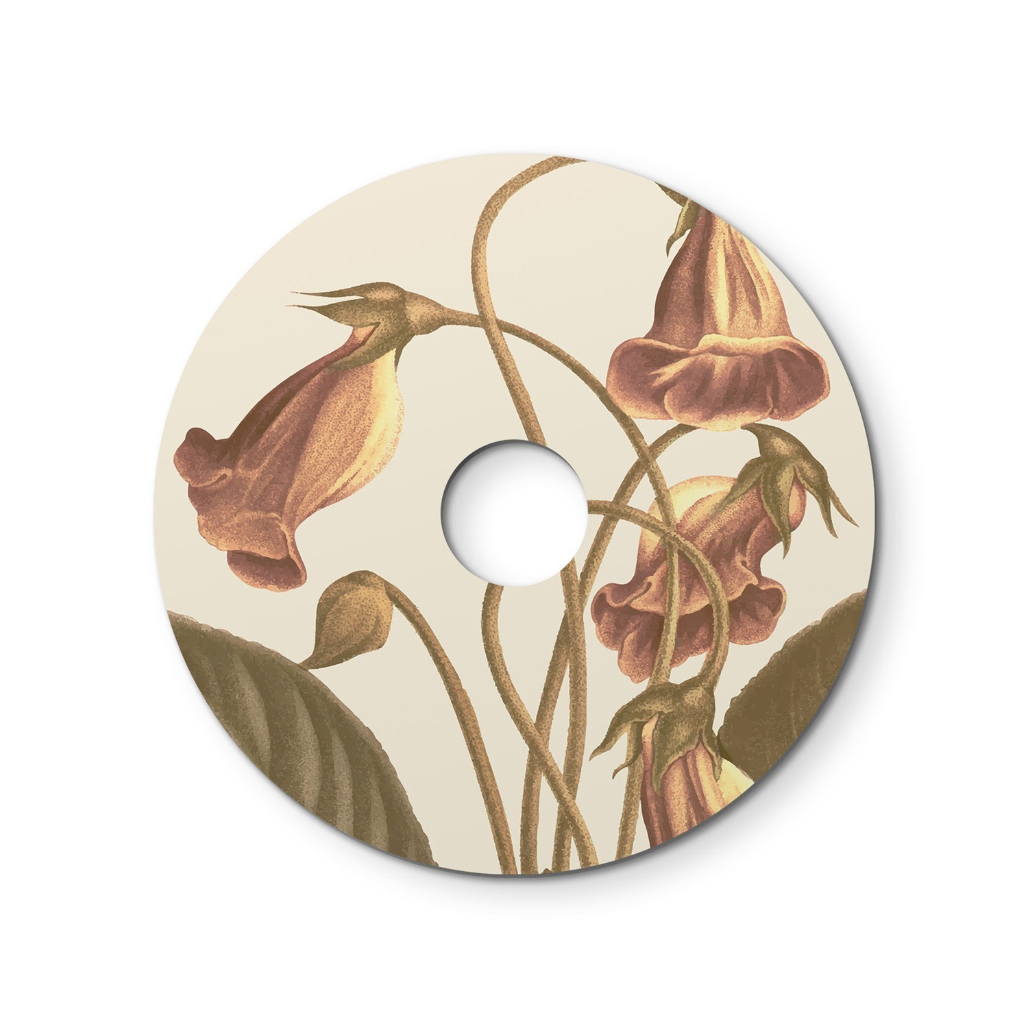 Ellepì mini flat lampshade with floral designs 'Blossom Haven', 9,4" diameter - Made in Italy - Botanical Gloxinia
