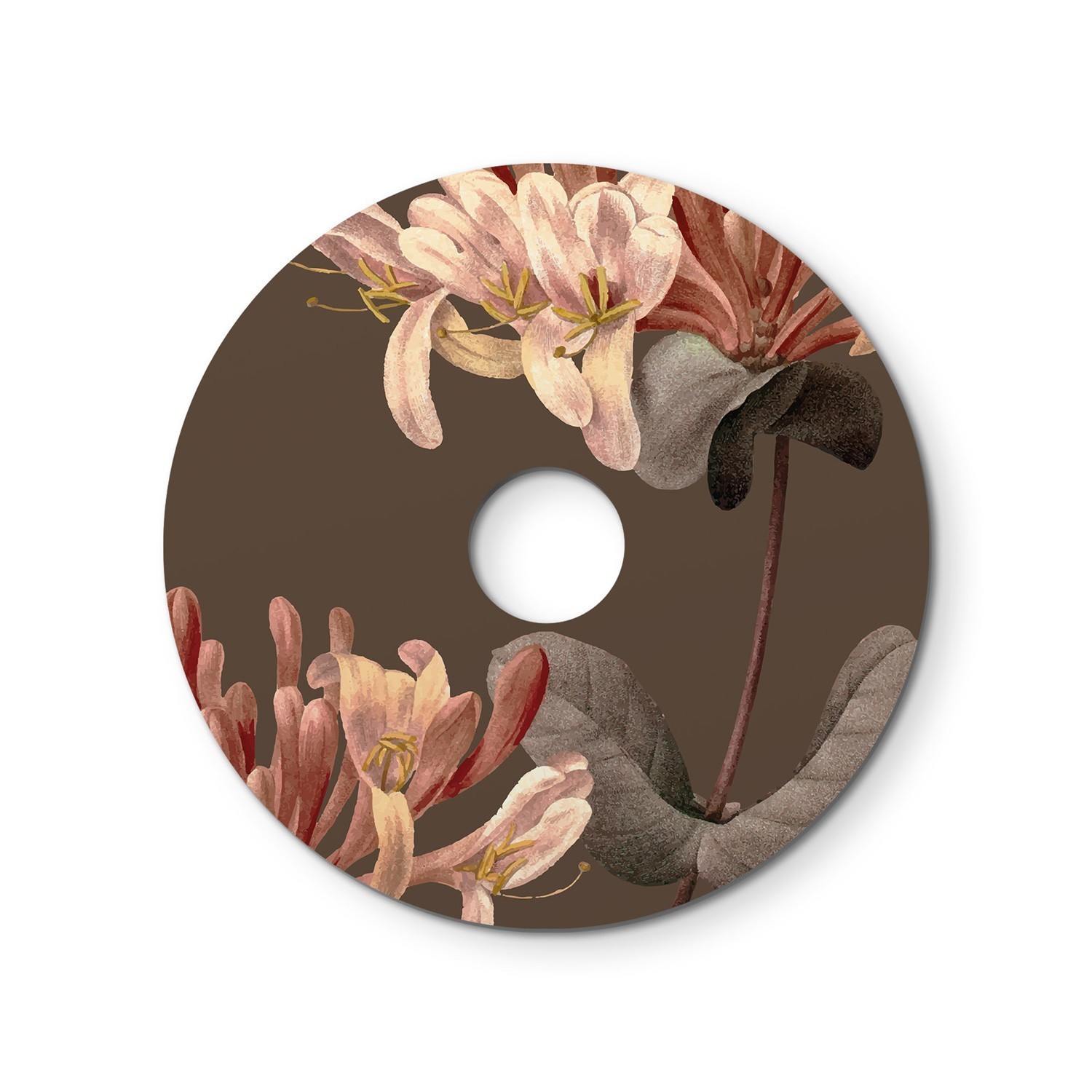 Ellepì mini flat lampshade with floral designs 'Blossom Haven', 9,4" diameter - Made in Italy - Botanical Lonicera