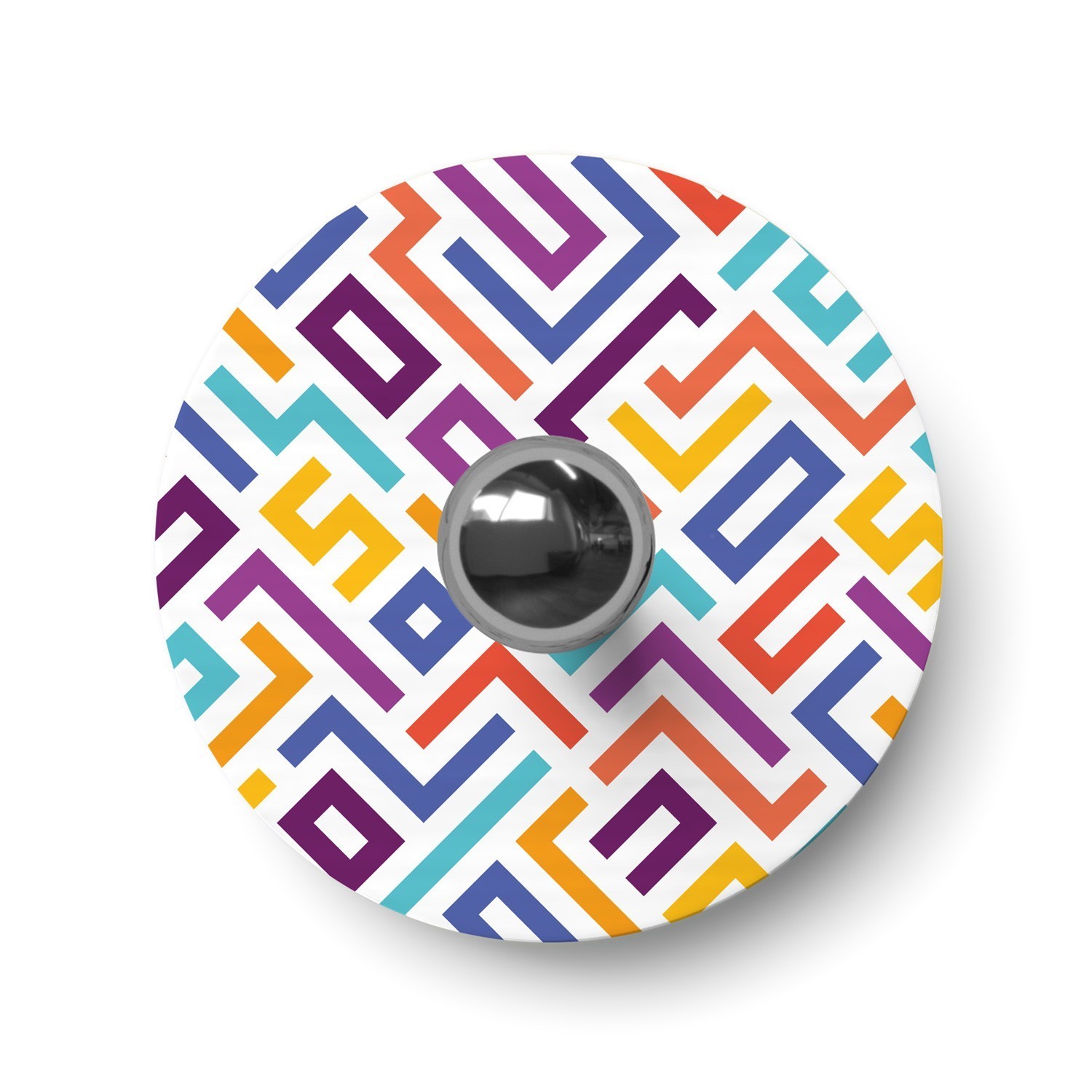Ellepì mini flat lampshade with geometric designs 'Kaleidoscope', 9,4" diameter - Made in Italy