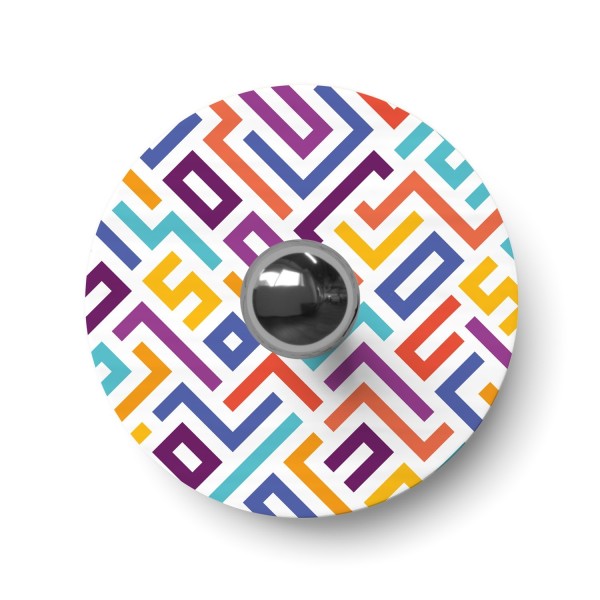 Ellepì mini flat lampshade with geometric designs 'Kaleidoscope', 9,4" diameter - Made in Italy