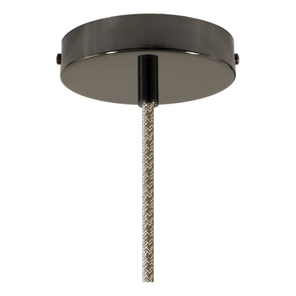 Pendant lamp with textile cable and metal details