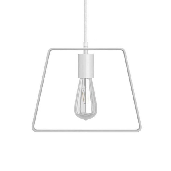 Pendant lamp with textile cable, Duedì Base lampshade and metal details