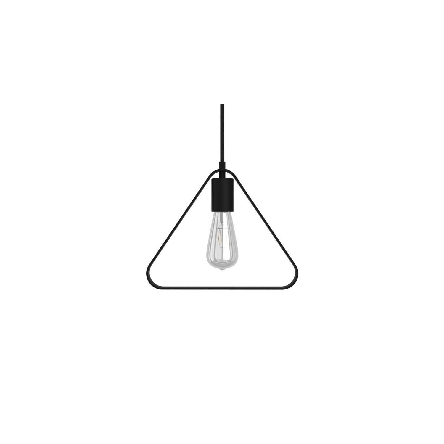 Pendant lamp with textile cable, Duedì Apex lampshade and metal details - Black