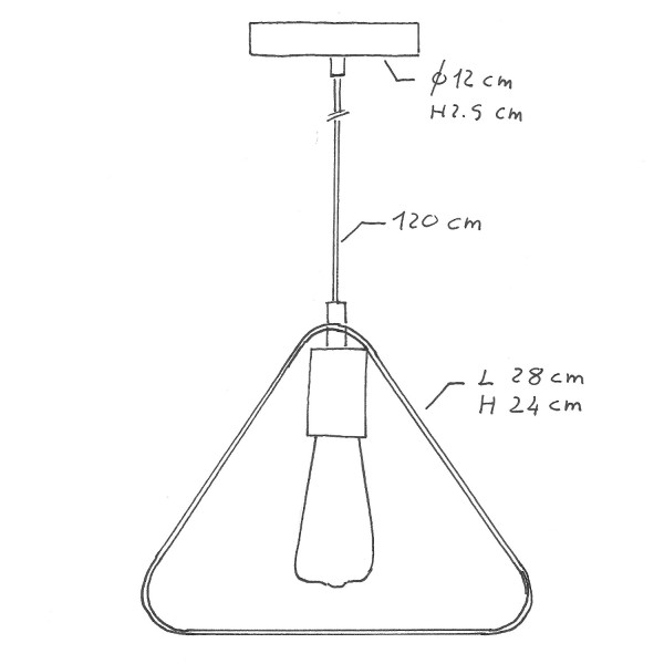 Pendant lamp with textile cable, Duedì Apex lampshade and metal details