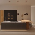 Pendant lamp with textile cable and lampshade Bell M in ceramic