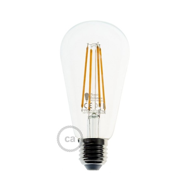 Pendant lamp with textile cable, Magnum bottle lampshade and metal details