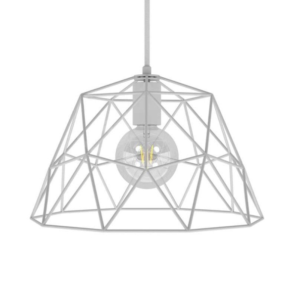 Pendant lamp with textile cable, Dome lampshade and metal details