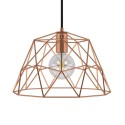 Pendant lamp with textile cable, Dome lampshade and metal details