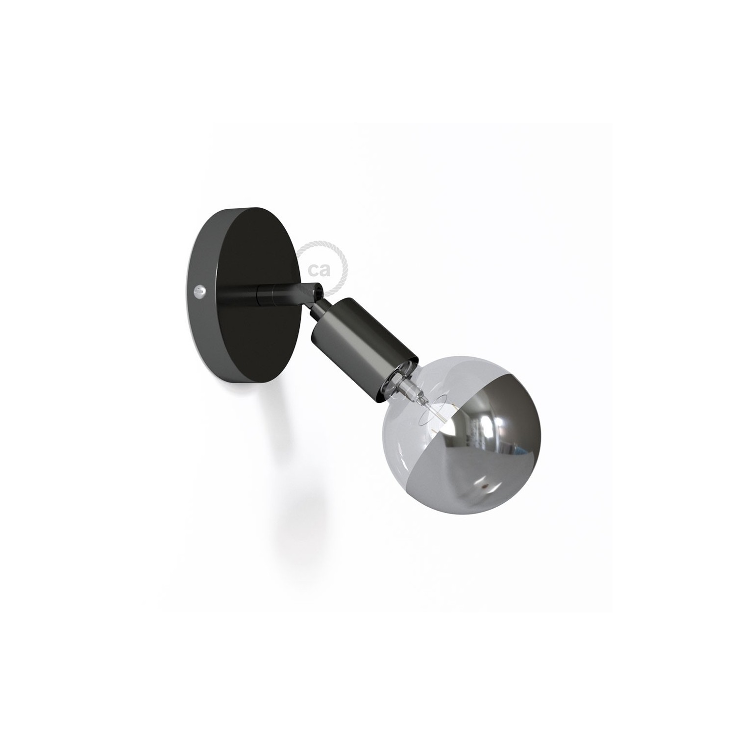 Fermaluce Metal 90°, the adjustable wall flush light - Black pearl