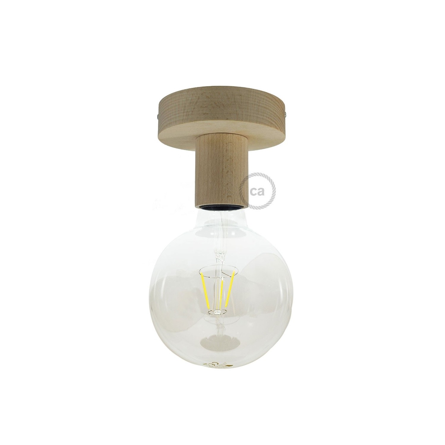 Fermaluce Wood S, the natural wood flush light for your wall or ceiling - Neutral