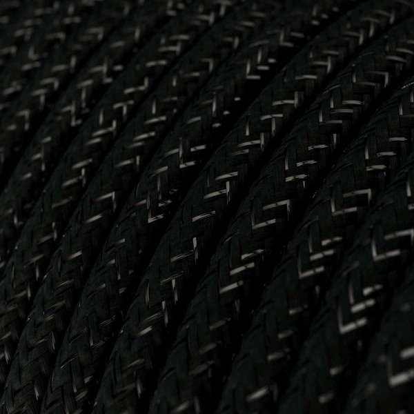 Black Glitter covered Round electric cable - RL04