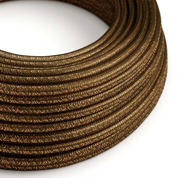 Brown Glitter covered Round electric cable - RL13