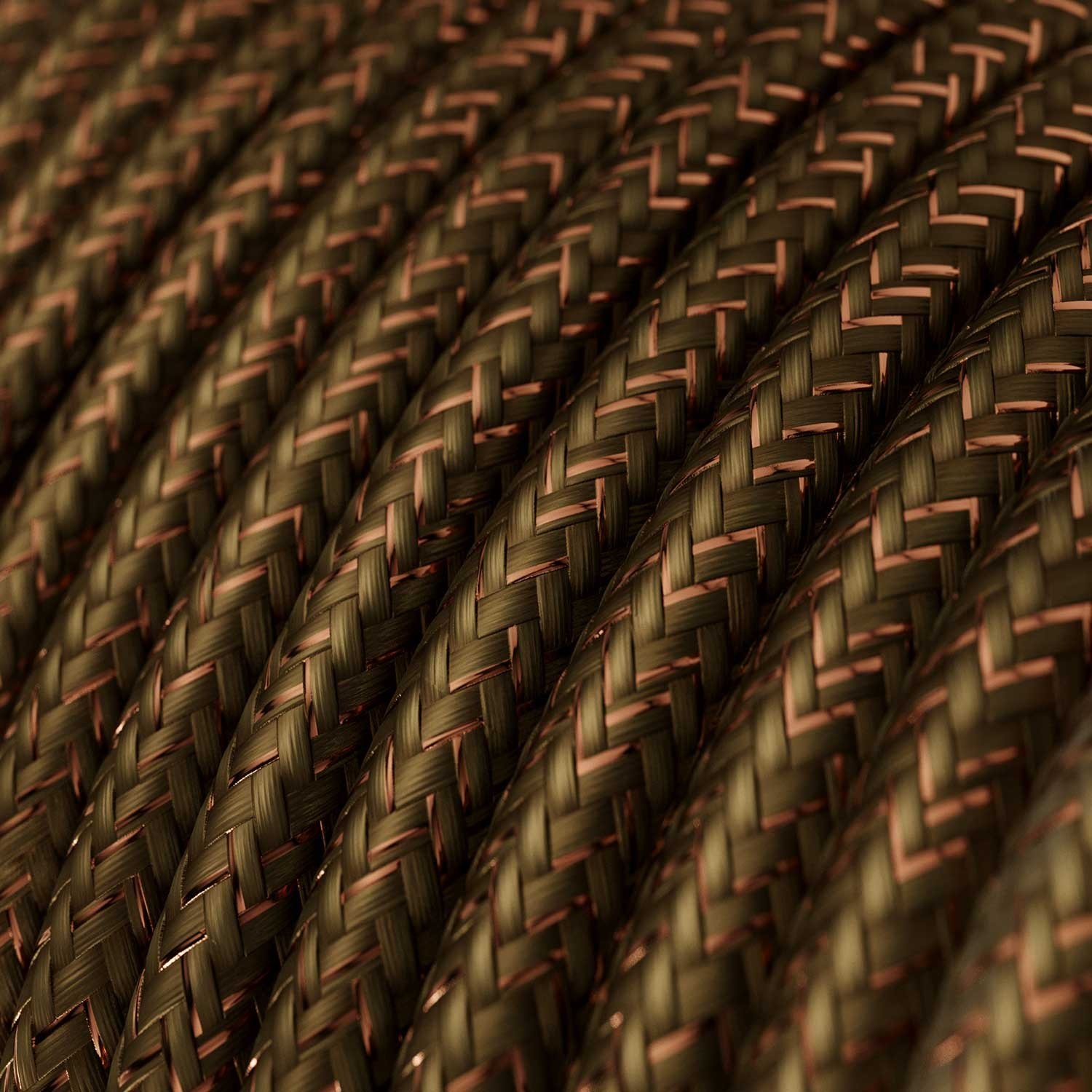 Brown Glitter covered Round electric cable - RL13
