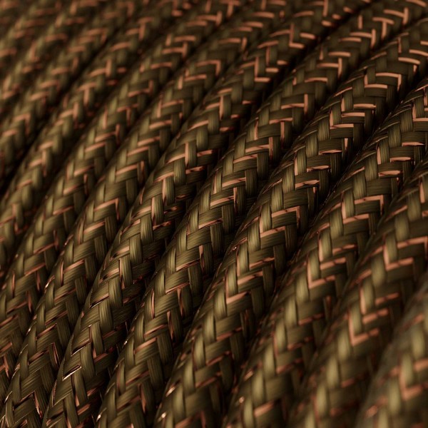 Brown Glitter covered Round electric cable - RL13