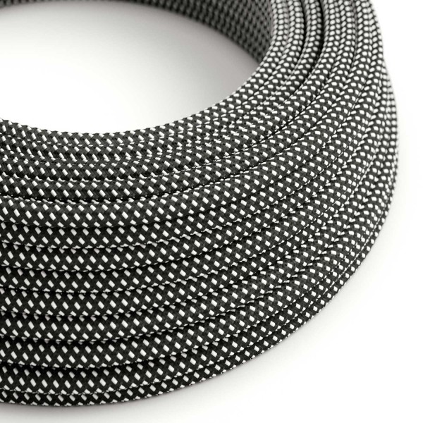 Cloth Covered Wire - Black & White Tracer RT41 - UL Listed