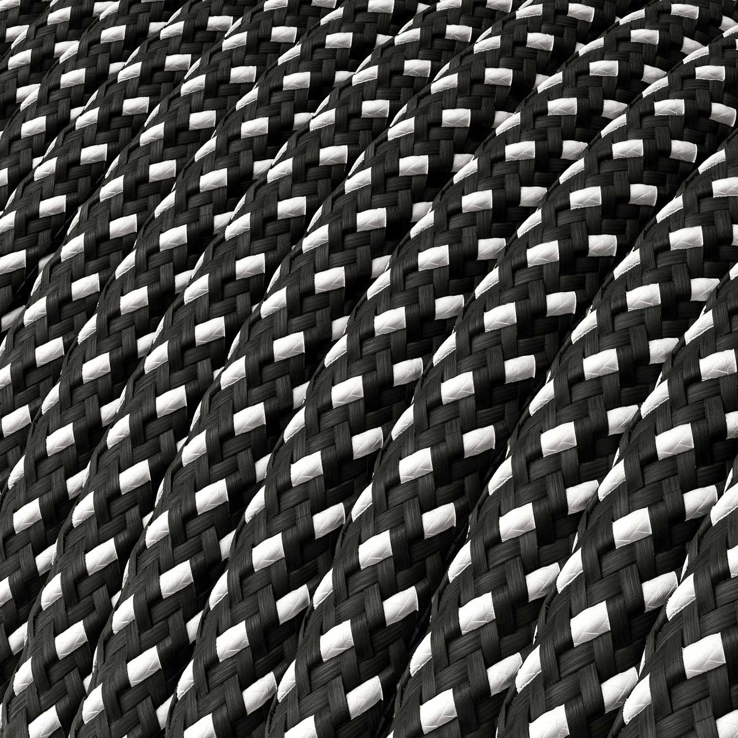Cloth Covered Wire - Black & White Tracer RT41 - UL Listed