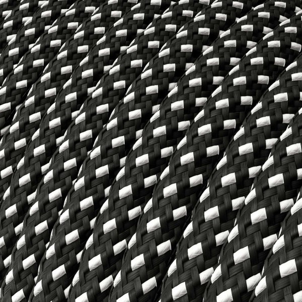 Cloth Covered Wire - Black & White Tracer RT41 - UL Listed