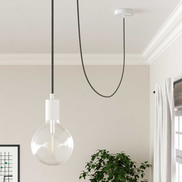 Cloth Covered Wire - Black & White Tracer RT41 - UL Listed