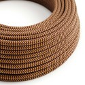Cloth Covered Wire - Gold & Burgundy Rayon Chevron RZ23 - UL Listed