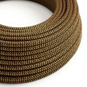 Gold & Black Rayon Chevron covered Round electric cable - RZ24
